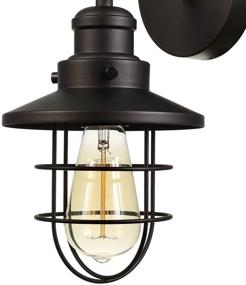 img 3 attached to 🌍 Globe Electric 59123 Beaufort 1-Light Wall Sconce: Dark Bronze with Removable Cage Shade - Stylish and Functional Lighting Solution for Any Space