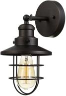 🌍 globe electric 59123 beaufort 1-light wall sconce: dark bronze with removable cage shade - stylish and functional lighting solution for any space логотип