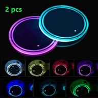 🚗 enhance your car's interior with led cup holder lights - 2pcs led car coasters, 7 colors, usb charging cup pad for coaster decoration! logo