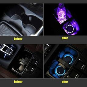 img 3 attached to 🚗 Повысьте уровень комфорта интерьера вашего автомобиля с LED подсветкой для держателя стакана - 2шт LED брелки для автомобиля, 7 цветов, USB зарядка для брелка для держателя стакана!