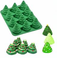 🎄 3d christmas tree silicone mold - moldfun xmas tree pan for festive cake, muffin, chocolate & more (random color) logo