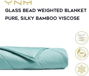 img 3 attached to Cooling YnM Bamboo Weighted Blanket — 100% Cooling for Optimal Sleep Experience