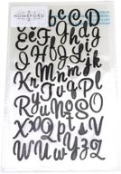 🌟 black glitter cursive alphabet letter stickers, 1-inch, 50-count by homeford logo