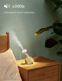 img 2 attached to 🌿 JISULIFE Mini Portable Humidifier: Ultra Quiet USB Personal Humidifiers for Plants, Car, Office, Hotel - White