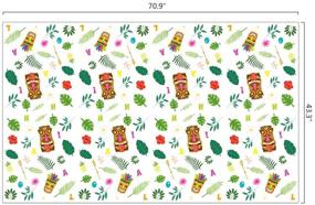 img 1 attached to 🌺 WERNNSAI Hawaiian Luau Table Covers - 54” x 108” Disposable Plastic Tablecloth for Aloha Tiki Parties, Summer Pool Events, and Tropical Party Decorations