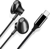 💻 samsung galaxy s21 ultra s20 usb c headphones, eishab type c headphone with mic and volume control - hifi stereo earbuds earphones for google pixel 4 3 2 xl, ipad pro 2021 2020 logo
