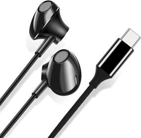 img 4 attached to 💻 Samsung Galaxy S21 Ultra S20 USB C Headphones, EISHAB Type C Headphone with Mic and Volume Control - HiFi Stereo Earbuds Earphones for Google Pixel 4 3 2 XL, iPad Pro 2021 2020