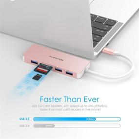 img 1 attached to Lention USB C Hub: 4K HDMI, USB 3.0, SD/Micro SD | Macbook Pro/Air/Surface Compatible | Rose Gold Multi-Port Adapter