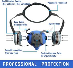 img 2 attached to 🌬️ BHTOP Facepiece Reusable Respirator Cartridges: Filter & Breathe Easy!