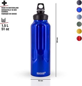 img 1 attached to 💧 Sigg Wide Mouth Traveller Water Bottle: Dark Blue, 1.5-Litre - High-Quality Hydration for On-the-Go