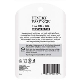 img 2 attached to Desert Essence Tea Tree Oil Dental Floss - 50 Yards - Naturally Waxed w/ Beeswax - Shred-Free Thick Floss for Effective On-the-Go Cleaning - Cruelty-Free & Antiseptic Power to Remove Food Debris Buildup