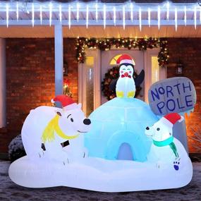 img 4 attached to 🎄 Joiedomi 6 FT Long North Pole Inflatable with LED Lights- Perfect Christmas Party Decor for Indoor, Outdoor, Yard, Garden & Lawn- Festive Holiday Season Decorations