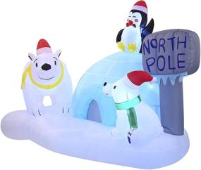 img 3 attached to 🎄 Joiedomi 6 FT Long North Pole Inflatable with LED Lights- Perfect Christmas Party Decor for Indoor, Outdoor, Yard, Garden & Lawn- Festive Holiday Season Decorations