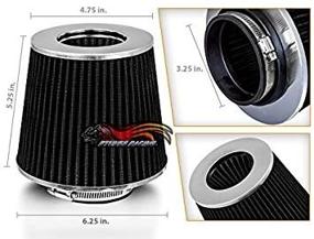 img 4 attached to 🚗 Upgrade Your Vehicle's Performance with BLACK 3.25" 82.5mm Inlet Cold Air Intake Cone: Washable & Performance Enhancing Replacement Filter