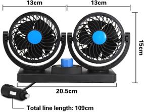 img 2 attached to 🚗 Самый новый электрический вентилятор для автомобиля - двойная голова 12V круговой охладитель с 2 скоростями - 360 градусов вращающийся авто-вентилятор для седана, внедорожника, дома на колесах, лодки и автомобилей