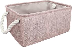 img 4 attached to 📦 Large Rectangular Fabric Storage Gift Basket for Home Office Organization - 14.2lx10.2wx6.3h Inch