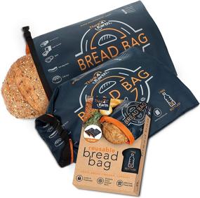 img 4 attached to Think4earth - (2 Pack) Linen Bread Bag: A Reusable Freezer Solution for Homemade Bread Storage and Gift Giving