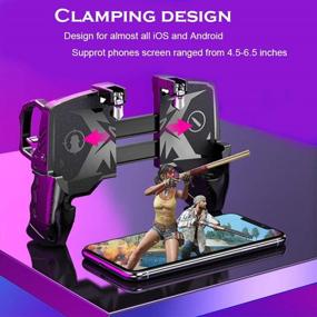 img 2 attached to 🎮 GOFOYO K21 Mobile Game Controller for PUBG, Call of Duty, Fortnite - Aim Trigger Fire Buttons L1R1, Sensitive Joystick Gamepad for 4.7-6.5 inch iPhone and Android Phones