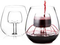 🍷 set of 2 stemless aerating wine glasses by chevalier collection - enhance wine aroma and flavor with built-in aerator logo