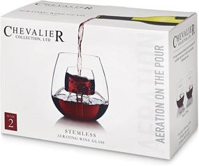 img 3 attached to 🍷 Set of 2 Stemless Aerating Wine Glasses by Chevalier Collection - Enhance Wine Aroma and Flavor with Built-in Aerator