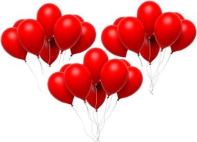 img 1 attached to King's Deal Pack of 100 Latex Balloons, 12 inches, Red - Party Supplies Decorations Balloon