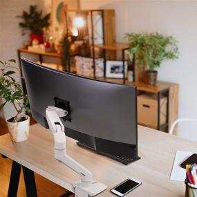 img 2 attached to 🖥️ Ergotron HX Ultrawide Monitor Arm - VESA Desk Mount for Monitors Up to 49 Inches, 20-42 lbs - White - Find the Perfect Support for Your Ultrawide Display!