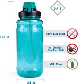 img 3 attached to Stay Hydrated on the Go with SUNFIRST 64oz Water Bottle - Leak-Proof, Wide Mouth, Straw Handle - Perfect for Camping, Workouts, Gym, and Outdoor Activities - 2.2L Sports Bottle