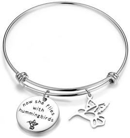 img 4 attached to 🐦 ENSIANTH Hummingbird Memorial Bracelet - Now She Soars with Hummingbirds: Sympathy Gift for Her