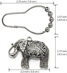 img 2 attached to Elephant Shower Curtain Hooks Rings - Animal Pendant Accessories Set for Nature Lovers, Tropical Forest, Woodland, Floral, and Mountain Themed Bathroom Décor - 12PCS