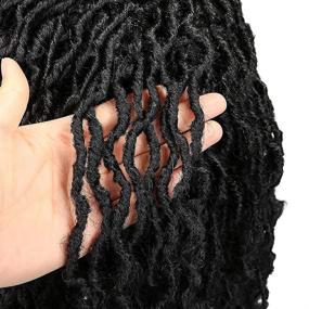img 2 attached to Top Picks: Black Women's FAVE Short Synthetic Hair Wig - Braided Twist, Afro Braids, Curly None Lace Front, Nu Faux Locs