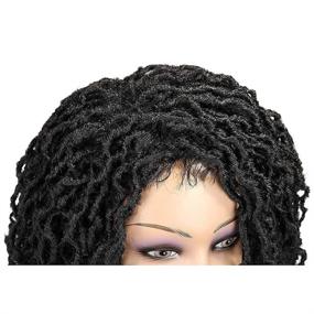 img 1 attached to Top Picks: Black Women's FAVE Short Synthetic Hair Wig - Braided Twist, Afro Braids, Curly None Lace Front, Nu Faux Locs