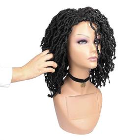 img 3 attached to Top Picks: Black Women's FAVE Short Synthetic Hair Wig - Braided Twist, Afro Braids, Curly None Lace Front, Nu Faux Locs