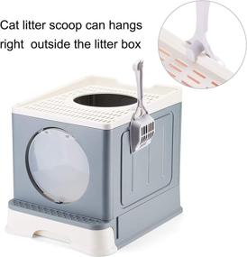 img 1 attached to 🐱 Suhaco Top Entry Cat Litter Box with Lid - Includes Disposable Sifting Liners and Plastic Scoop