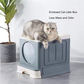 img 3 attached to 🐱 Suhaco Top Entry Cat Litter Box with Lid - Includes Disposable Sifting Liners and Plastic Scoop