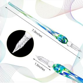 img 3 attached to 🖋️ Exquisite 3-Piece Handmade Glass Dip Pen Set - Perfect for Calligraphy, Drawing, and Decoration - High-Quality Borosilicate Crystal Glass - Available in 3 Vibrant Colors