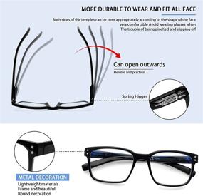 img 1 attached to 👓 SIGVAN 5 Packs Blue Light Blocking Reading Glasses: Comfy Computer Games Eyewear for Men & Women with Spring Hinge Readers