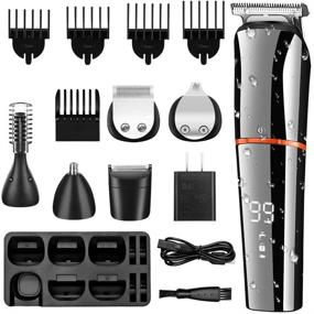 img 3 attached to SURKER Grooming Kit - 6 in 1 Beard Trimmer for Men, Hair Clippers, Body Mustache Nose Hair Groomer - Cordless Precision Trimmer - Waterproof & USB Rechargeable