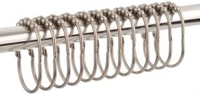 img 1 attached to 🚿 Amazer Metal Wide Shower Curtain Rings Hooks - Matte Nickel (Set of 12) for Bathroom Shower Rod Curtains