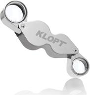 🔎 klopt jeweler's eye loupe set: pocket jewelry magnifier with 10x and 20x loupes, carrying case, folding design logo