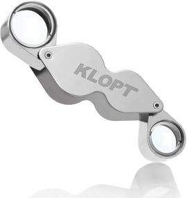 img 4 attached to 🔎 KLOPT Jeweler's Eye Loupe set: Pocket Jewelry Magnifier with 10x and 20x Loupes, Carrying Case, Folding Design