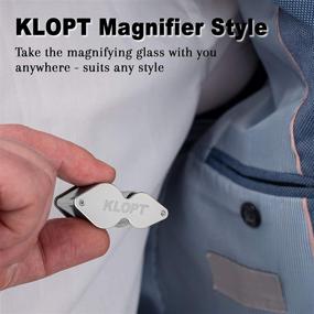 img 3 attached to 🔎 KLOPT Jeweler's Eye Loupe set: Pocket Jewelry Magnifier with 10x and 20x Loupes, Carrying Case, Folding Design