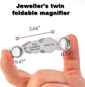 img 1 attached to 🔎 KLOPT Jeweler's Eye Loupe set: Pocket Jewelry Magnifier with 10x and 20x Loupes, Carrying Case, Folding Design