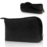 💦 water resistant small toiletry bag for men and women - nylon travel toiletry organizer and mini makeup bag, black logo