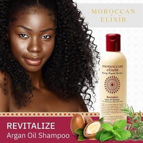 img 3 attached to 💆 Revitalize Moroccan Elixir Argan Oil Shampoo: Sulfate-free, Paraben-free. Repairs Dry, Damaged, Color-Treated Hair, Tames Frizz, Promotes Growth. Strong, Shiny Hair (8.5oz)