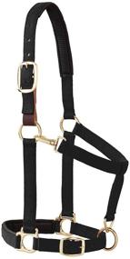 img 1 attached to 🐴 Weaver Leather Padded Breakaway Adjustable Halter for Average Horse or Yearling Draft - Chin & Throat Snap Included!