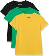👕 unisex kids' 100% cotton tagless crewneck t shirts - 3-pack, ages 4-12 logo