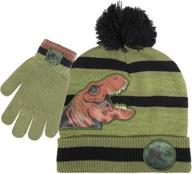 velociraptor pom pom winter accessories for toddlers - jurassic themed boys' accessories logo