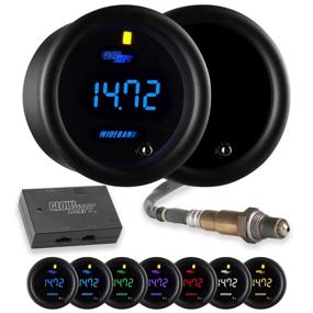 img 4 attached to GlowShift Tinted 7 Color Digital Wideband Air / Fuel Ratio AFR Gauge Kit - Enhanced Performance Monitoring with Oxygen Sensor & Data Logging – Smoked Lens- Multi-Color LED Display - 2-1/16" 52mm