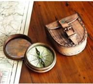 🧭 exquisite antiqued brass poem compass with genuine leather case for adventurers логотип