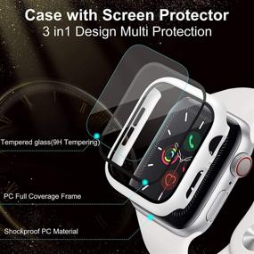 img 2 attached to ZEBRE 4-Pack Hard PC Case With Tempered Glass Screen Protector Compatible With Apple Watch Series 6 SE Series 5 Series 4 40Mm